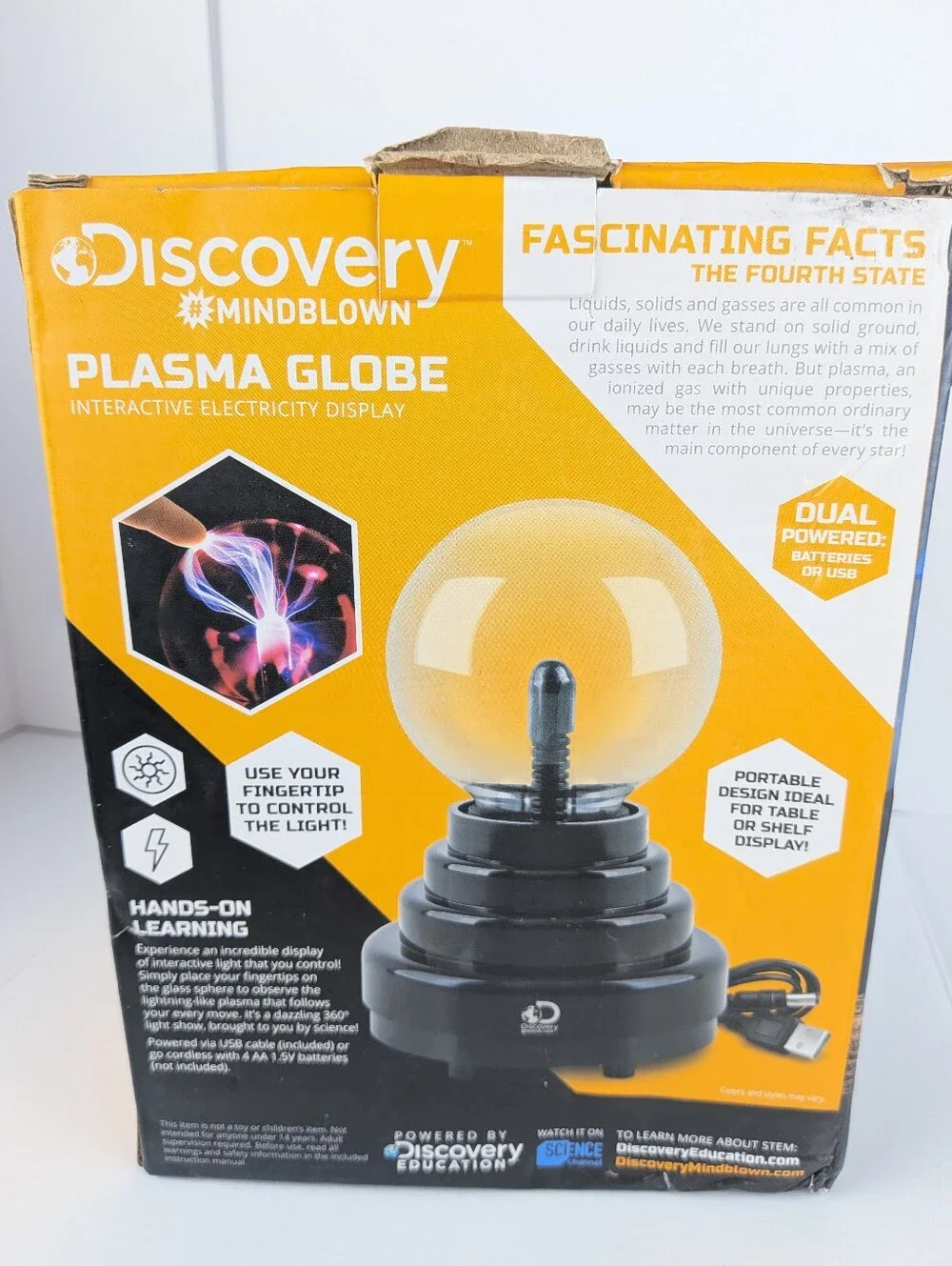 Discovery #Mindblown Plasma Globe Interactive STEM Toy 14+ Opened Unused Cond
